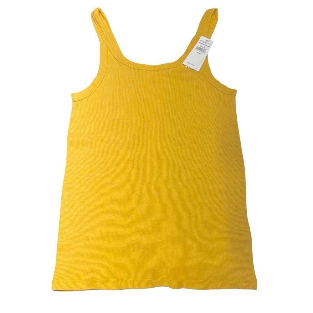 American Eagle Marigold Double Scoop Neck Ribbed Tank